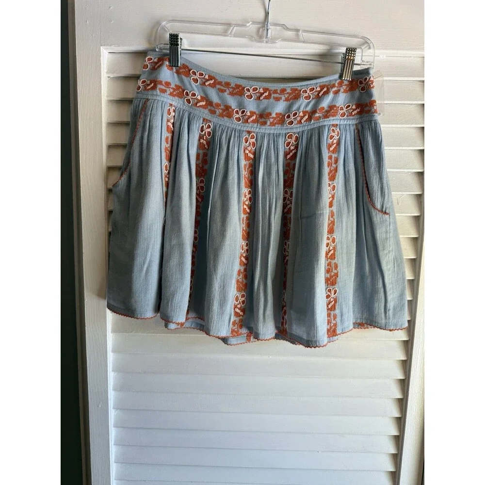 TORY BURCH Alexandria Skirt Silverlake Size 2 Boho Resort Designer fairy cottage